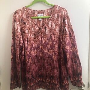 Studio by Denim & Co. Feather Print Top
